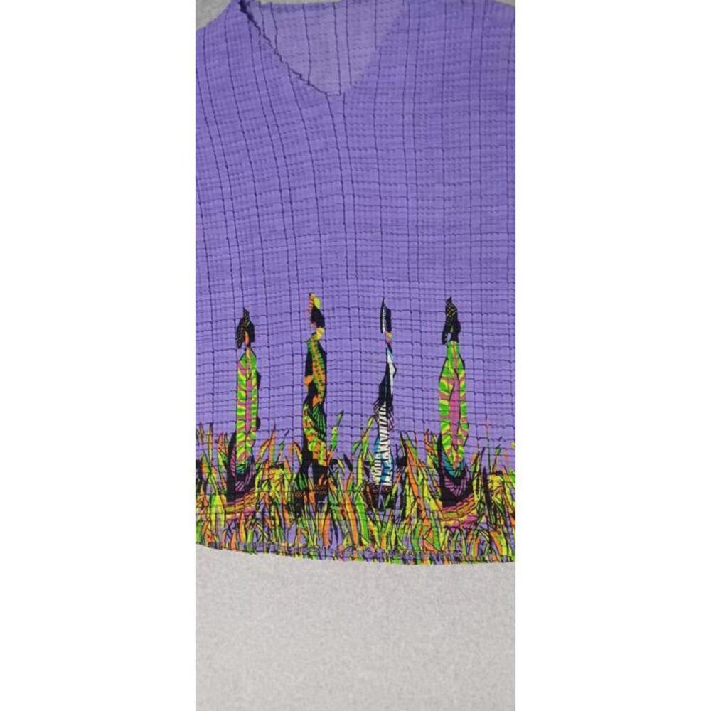Shoreline Bohemian Women Crepe Texture Womens Size Medium Purple Sleeveless - Picture 5 of 11